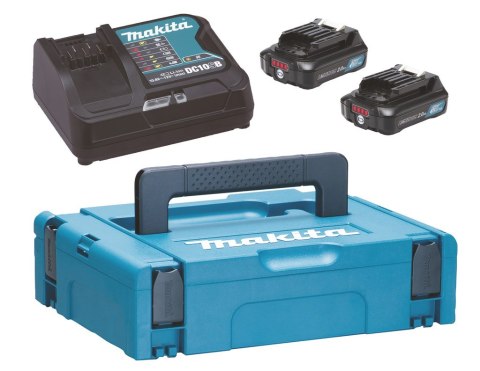 MAKITA ZESTAW ZASILAJĄCY 12V 2x2,0Ah (BL1021Bx2+DC10SB) MAKPAC MAKITA ZESTAW ZASILAJĄCY 12V 2x2,0Ah (BL1021Bx2+DC10SB) MAKPAC