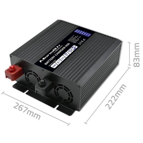 QOLTEC ŁADOWARKA DO AKUMULATORÓW LIFEPO4 AGM GEL SLA | 50A | 12V QOLTEC ŁADOWARKA DO AKUMULATORÓW LIFEPO4 AGM GEL SLA | 50A | 12V