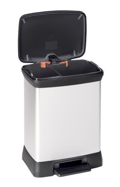 CURVER KOSZ NA ŚMIECI Z PEDAŁEM DECO BIN 10+18L /IML METALIZOWANY