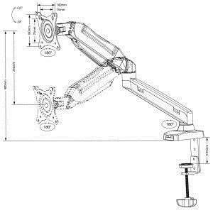 Uchwyt biurkowy do monitora Maclean MC-860 (biurkowy; 13" - 27"; max. 8kg) Uchwyt biurkowy do monitora Maclean MC-860 (biurkowy; 13" - 27"; max. 8kg)