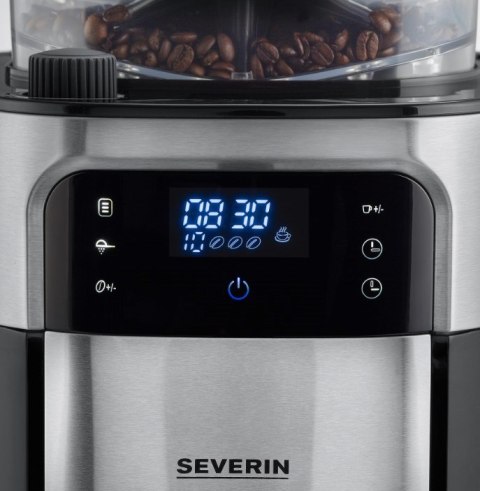 Severin KA 4813, Drip coffee maker, Coffee beans, Ground coffee, Built-in grinder, 1000 W, Black, Stainless steel Severin KA 4813, Drip coffee maker, Coffee beans, Ground coffee, Built-in grinder, 1000 W, Black, Stainless steel