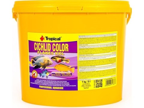 TROPICAL Cichlid Color XXL - foder til akvariefisk - 5 l/1 kg TROPICAL Cichlid Color XXL - foder til akvariefisk - 5 l/1 kg