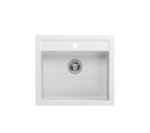 Zlewozmywak granitowy QUADRON BILL 110 biały wpuszczany + syfon save space Zlewozmywak granitowy QUADRON BILL 110 biały wpuszczany + syfon save space