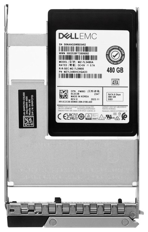 Dell 480GB SSD SATA Read Intensive 6Gbps 512e 2.5inch with 3.5inch Hybrid Carrier Customer Kit Dell 480GB SSD SATA Read Intensive 6Gbps 512e 2.5inch with 3.5inch Hybrid Carrier Customer Kit