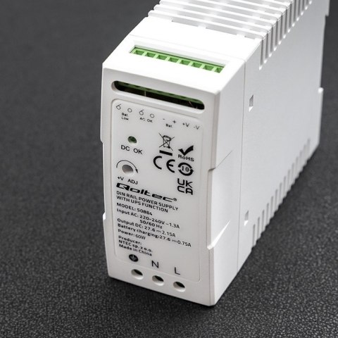QOLTEC ZASILACZ NA SZYNĘ DIN Z FUNKCJĄ UPS | 60W QOLTEC ZASILACZ NA SZYNĘ DIN Z FUNKCJĄ UPS | 60W