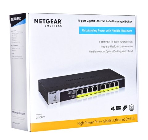 8-PORT GIGABIT ETHERNET POE+/UNMGD SWITCH WTH 120W POE BUDGET 8-PORT GIGABIT ETHERNET POE+/UNMGD SWITCH WTH 120W POE BUDGET