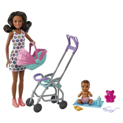 Barbie Skipper Klub Opiekunek Spacerówka zestaw HHB68 MATTEL Barbie Skipper Klub Opiekunek Spacerówka zestaw HHB68 MATTEL