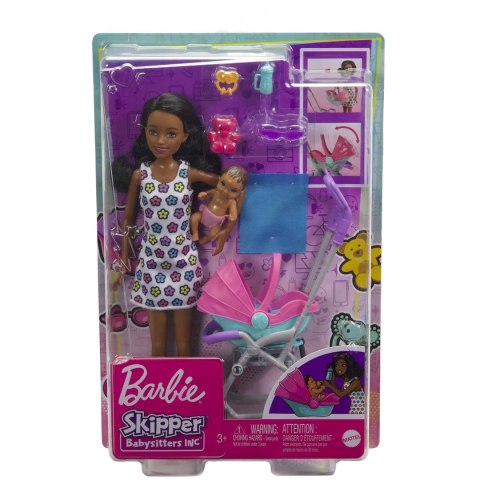 Barbie Skipper Klub Opiekunek Spacerówka zestaw HHB68 MATTEL Barbie Skipper Klub Opiekunek Spacerówka zestaw HHB68 MATTEL