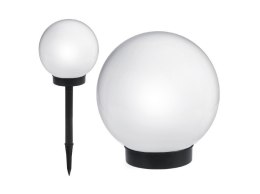 Solarna lampa wolnostojąca ogrodowa GreenBlue, kula 15x15x48cm, bialy LED, GB121