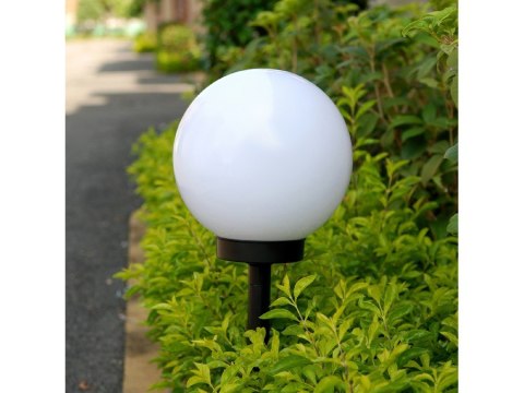 Solarna lampa wolnostojąca ogrodowa GreenBlue, kula 15x15x48cm, bialy LED, GB121 Solarna lampa wolnostojąca ogrodowa GreenBlue, kula 15x15x48cm, bialy LED, GB121