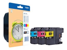 Brother LC-125XLRBWBP, High (XL) Yield, Pigment-based ink, 1200 pages, 3 pc(s), Multi pack