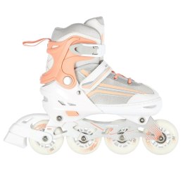 Łyżworolki NILS Extreme NH18190 2w1 biało-różowe rozm. S (29-33) z wymienną płozą hokejową
