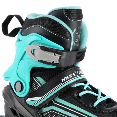 Łyżworolki NILS Extreme NH18190 2w1 czarno-niebieskie rozm. L (39-43) z wymienną płozą hokejową Łyżworolki NILS Extreme NH18190 2w1 czarno-niebieskie rozm. L (39-43) z wymienną płozą hokejową