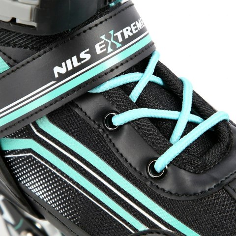 Łyżworolki NILS Extreme NH18190 2w1 czarno-niebieskie rozm. L (39-43) z wymienną płozą hokejową Łyżworolki NILS Extreme NH18190 2w1 czarno-niebieskie rozm. L (39-43) z wymienną płozą hokejową