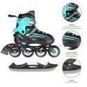 Łyżworolki NILS Extreme NH18190 2w1 czarno-niebieskie rozm. M (34-38) z wymienną płozą hokejową