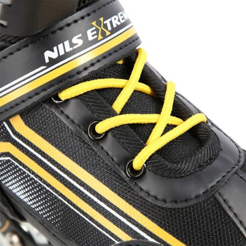 Łyżworolki NILS Extreme NH18190 2w1 czarno-pomarańczowe rozm. S (29-33) z wymienną płozą hokejową Łyżworolki NILS Extreme NH18190 2w1 czarno-pomarańczowe rozm. S (29-33) z wymienną płozą hokejową