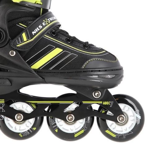 Łyżworolki NILS Extreme NH18191 2w1 czarno-limonkowe rozm. L (39-43) z wymienną płozą hokejową Łyżworolki NILS Extreme NH18191 2w1 czarno-limonkowe rozm. L (39-43) z wymienną płozą hokejową