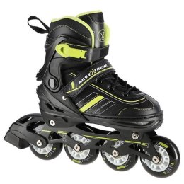 Łyżworolki NILS Extreme NH18191 2w1 czarno-limonkowe rozm. S (29-33) z wymienną płozą hokejową