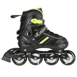 Łyżworolki NILS Extreme NH18191 2w1 czarno-limonkowe rozm. S (29-33) z wymienną płozą hokejową