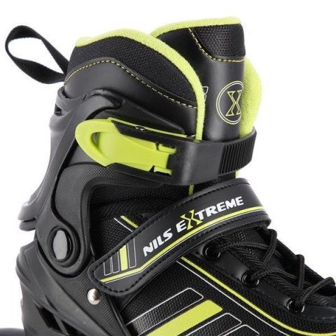 Łyżworolki NILS Extreme NH18191 2w1 czarno-limonkowe rozm. S (29-33) z wymienną płozą hokejową Łyżworolki NILS Extreme NH18191 2w1 czarno-limonkowe rozm. S (29-33) z wymienną płozą hokejową
