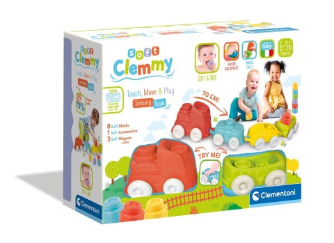 Clementoni Clemmy Pociąg klocki sensoryczne 17424 Clementoni Clemmy Pociąg klocki sensoryczne 17424