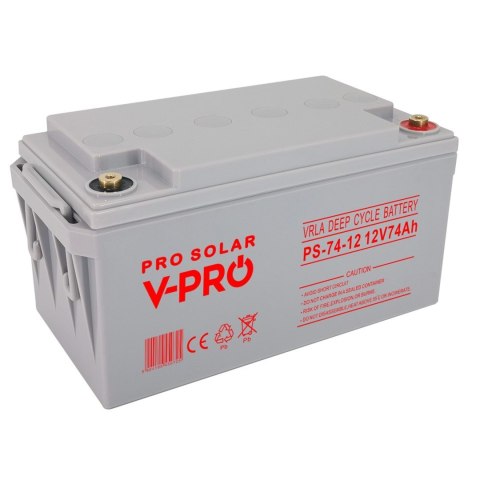 VOLT AKUMULATOR VOLT POLSKA DEEP CYCLE VPRO SOLAR 12V 74Ah VRLA BEZOBSŁUGOWY VOLT AKUMULATOR VOLT POLSKA DEEP CYCLE VPRO SOLAR 12V 74Ah VRLA BEZOBSŁUGOWY