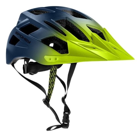Kask rowerowy z oświetleniem Spokey Pointer M granatowo-żółty 941260 Kask rowerowy z oświetleniem Spokey Pointer M granatowo-żółty 941260