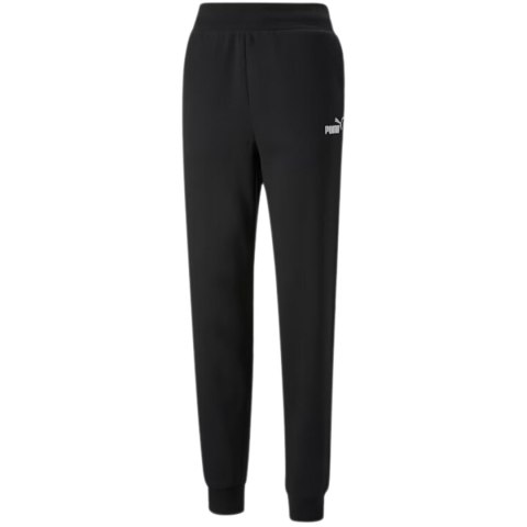 Spodnie damskie Pum ESS+ Embroidery High-Waist Pants FL czarne 670007 01 Spodnie damskie Pum ESS+ Embroidery High-Waist Pants FL czarne 670007 01