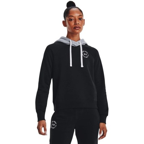 Bluza damska Under Armour Rival Fleece CB Hoodie czarna 1373031 001 Bluza damska Under Armour Rival Fleece CB Hoodie czarna 1373031 001
