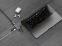 LINQ HUB USB-C ADAPTER 3IN1 USB-C (1X HDMI 2.0 4K/60HZ, 1X USB-A 3.2 GEN1, 1X USB-C PD 100W DO ZASILANIA),PLECIONY KABEL 12CM