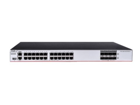Zarządzalny Switch Ruijie | L3 | 24 porty 1Gbit + 8 portów SFP+ 10Gbit | 1 slot rozszerzeń, 3 wentylatory, 2 sloty na zasilacze Zarządzalny Switch Ruijie | L3 | 24 porty 1Gbit + 8 portów SFP+ 10Gbit | 1 slot rozszerzeń, 3 wentylatory, 2 sloty na zasilacze