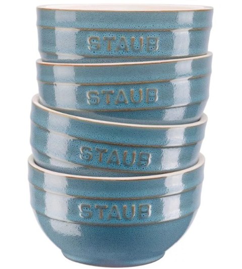 Zestaw 4 misek okrągłych STAUB 40508-147-0 - antyczny turkusowy 14 cm Zestaw 4 misek okrągłych STAUB 40508-147-0 - antyczny turkusowy 14 cm