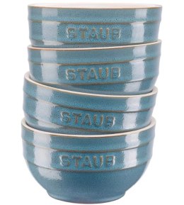 Zestaw 4 misek okrągłych Staub - 12 cm, Antyczny turkusowy
