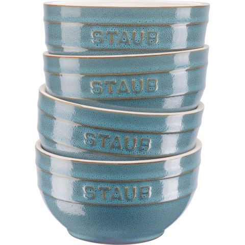 Zestaw 4 misek okrągłych Staub - 12 cm, Antyczny turkusowy Zestaw 4 misek okrągłych Staub - 12 cm, Antyczny turkusowy