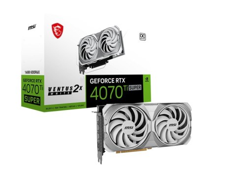 Karta graficzna MSI GeForce RTX 4070 Ti SUPER 16GB VENTUS 2X WHITE OC Karta graficzna MSI GeForce RTX 4070 Ti SUPER 16GB VENTUS 2X WHITE OC