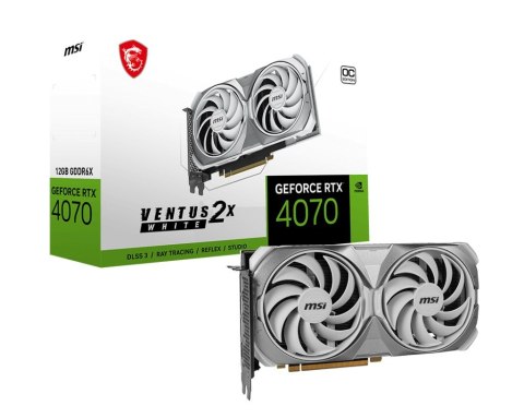 Karta graficzna MSI GeForce RTX 4070 VENTUS 2X WHITE 12GB OC Karta graficzna MSI GeForce RTX 4070 VENTUS 2X WHITE 12GB OC