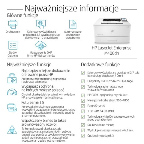 PRINTER LASER JET PRO M406DN/3PZ15A HP PRINTER LASER JET PRO M406DN/3PZ15A HP