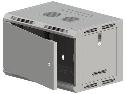 Szafa wisząca 19" 9U 600x500, niedzielona, DRZWI METALOWE jednoskrzydłowe, tył osłona pełna, osłony boczne ruchome perforowane, Szafa wisząca 19" 9U 600x500, niedzielona, DRZWI METALOWE jednoskrzydłowe, tył osłona pełna, osłony boczne ruchome perforowane,