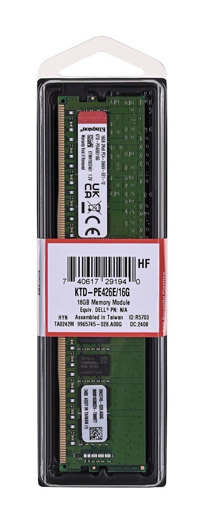 16GB DDR4-2666MHZ ECC MODULE/DELL 16GB DDR4-2666MHZ ECC MODULE/DELL