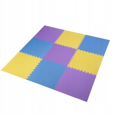 Mata puzzle Multipack One Fitness MP10 żółto-niebiesko-fioletowe 9 elementów 10 mm Mata puzzle Multipack One Fitness MP10 żółto-niebiesko-fioletowe 9 elementów 10 mm