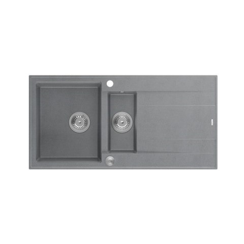 Zlewozmywak granitowy QUADRON EVAN 156 szary wpuszczany + syfon Push-2-Open