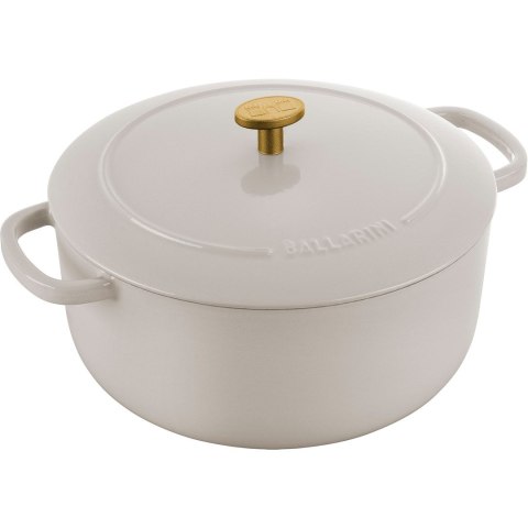 Garnek żeliwny okrągły Ballarini Bellamonte - 4 ltr, Kość słoniowa Garnek żeliwny okrągły Ballarini Bellamonte - 4 ltr, Kość słoniowa