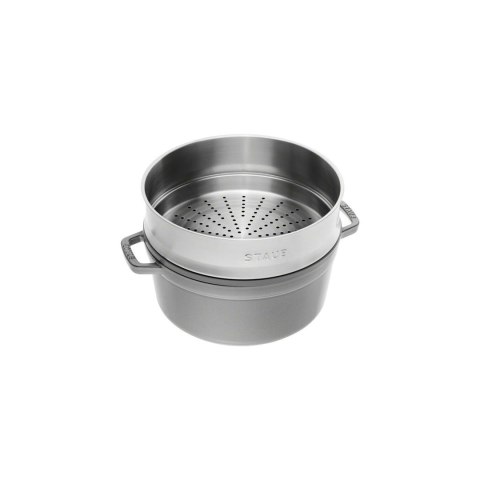 Garnek żeliwny okrągły z wkładem Staub - Grafitowy, 5.25 ltr Garnek żeliwny okrągły z wkładem Staub - Grafitowy, 5.25 ltr