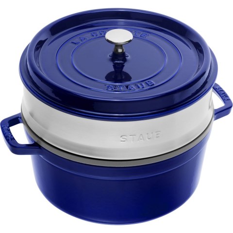 Garnek żeliwny okrągły z wkładem Staub - Niebieski, 5.25 ltr Garnek żeliwny okrągły z wkładem Staub - Niebieski, 5.25 ltr
