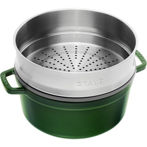 Garnek żeliwny okrągły z wkładem Staub - Zielony, 5.25 ltr Garnek żeliwny okrągły z wkładem Staub - Zielony, 5.25 ltr