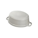 Garnek żeliwny owalny Staub - 5.5 ltr, Biała trufla