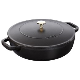 Głęboka patelnia do duszenia z pokrywką Staub - 24 cm, Czarny
