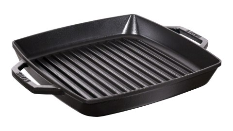 Kwadratowa patelnia żeliwna grillowa Staub z dwoma uchwytami - 28 cm, Czarny Kwadratowa patelnia żeliwna grillowa Staub z dwoma uchwytami - 28 cm, Czarny