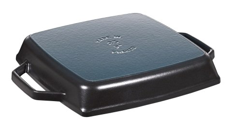 Kwadratowa patelnia żeliwna grillowa Staub z dwoma uchwytami - 28 cm, Czarny Kwadratowa patelnia żeliwna grillowa Staub z dwoma uchwytami - 28 cm, Czarny