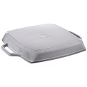 Kwadratowa patelnia żeliwna grillowa Staub z dwoma uchwytami - 28 cm, Grafitowy